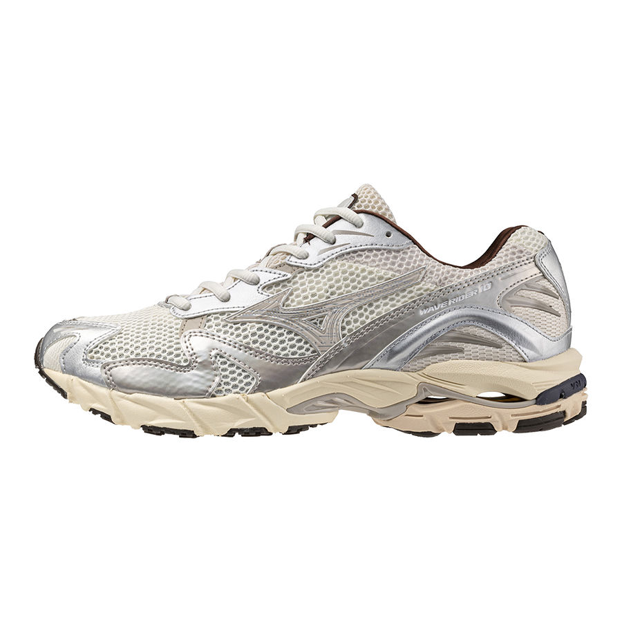 Mizuno WAVE RIDER 10 Mizuno snow white/silver cloud/chicory coffee